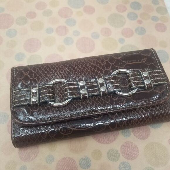 Faux Leather Wallet. BROWN. - Picture 8 of 13